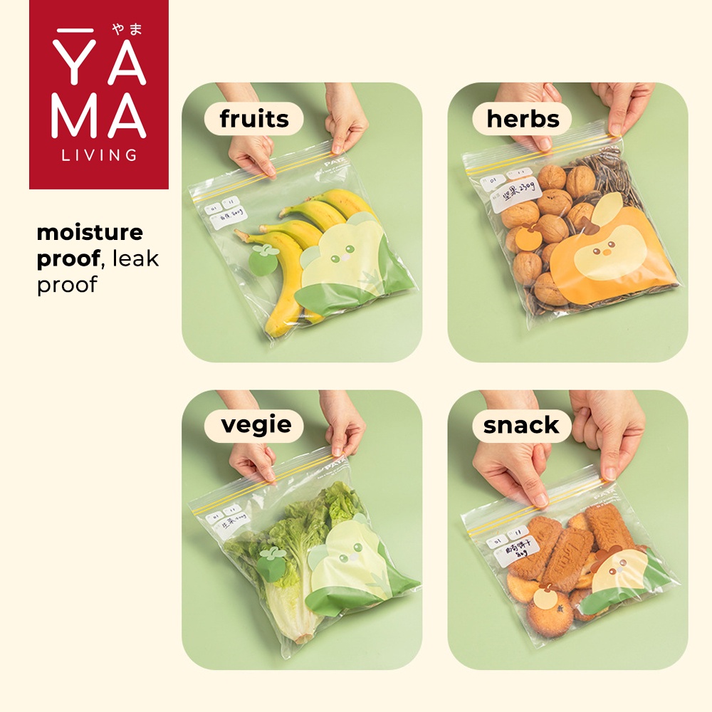 YAMA CHIKKU Double Ziplock Bag Plastik Klip Reusable Fresh Bag Kantong Pouch Kulkas Penyimpan Makanan Sayuran