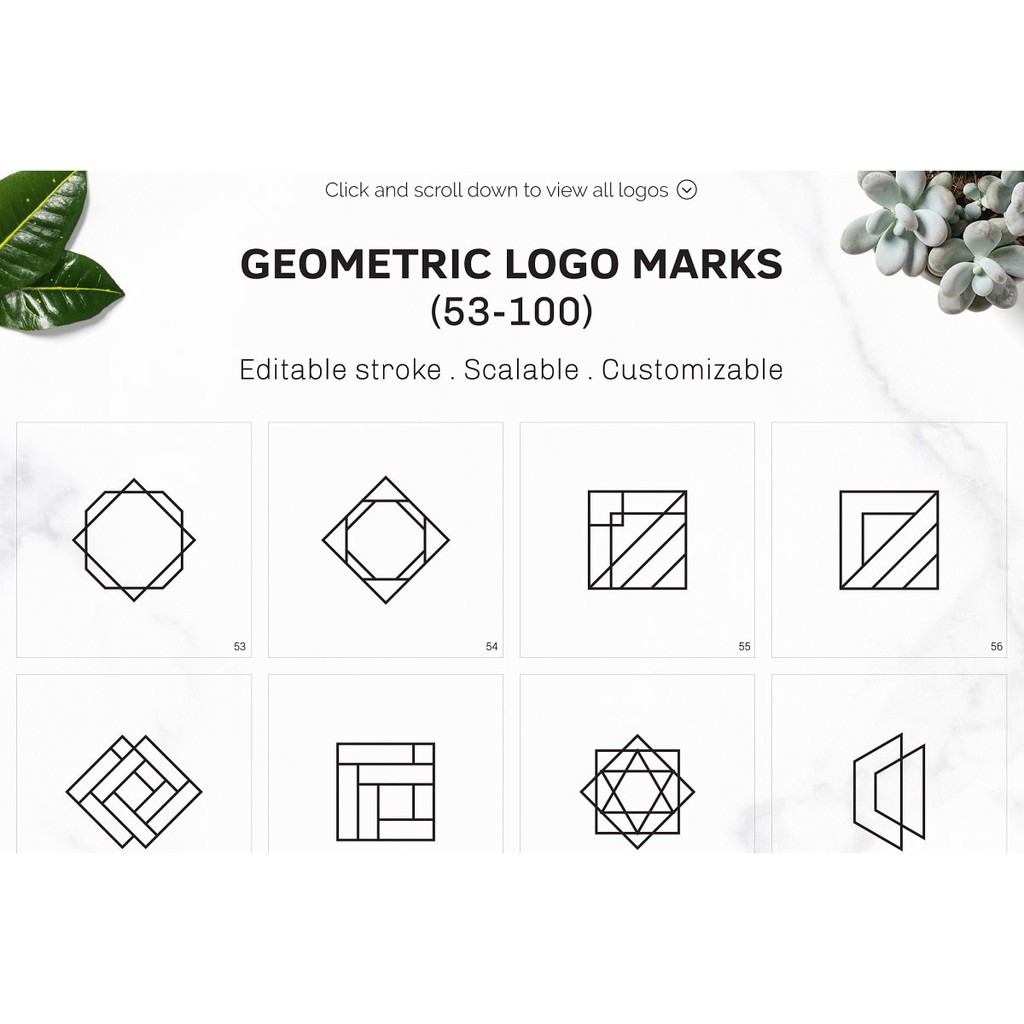 300 Geometric Premade Logo Bundle - Adobe Photoshop &amp; Illustrator