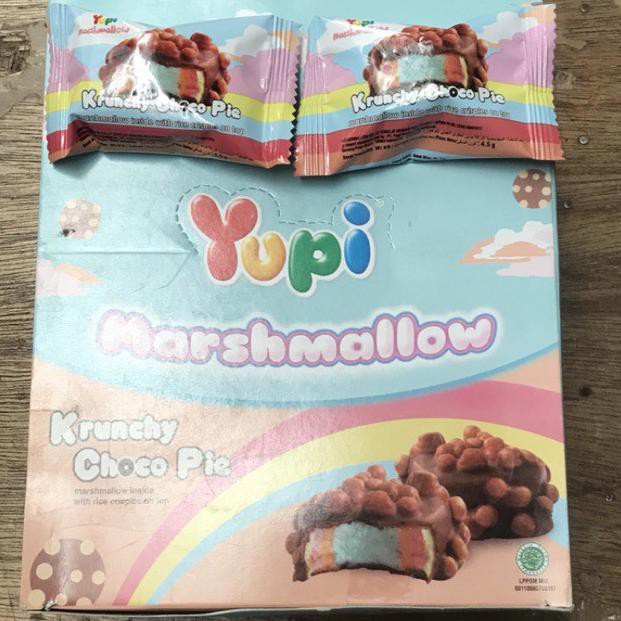 

(New Mall NYM 12Ju9Cw) Yupi Marshmallow Krunchy Choco Pie Candy 500 4.5gram 24pcs ◈