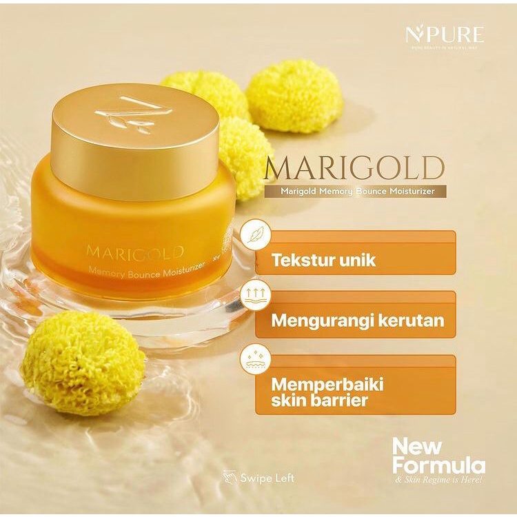 BPOM NPURE Marigold Memory Bounce Moisturizer Cream Krim Pelembab Wajah Anti Aging