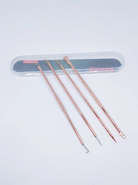 Extractor alat pencet komedo jerawat  pinset 1 set isi 4 pin