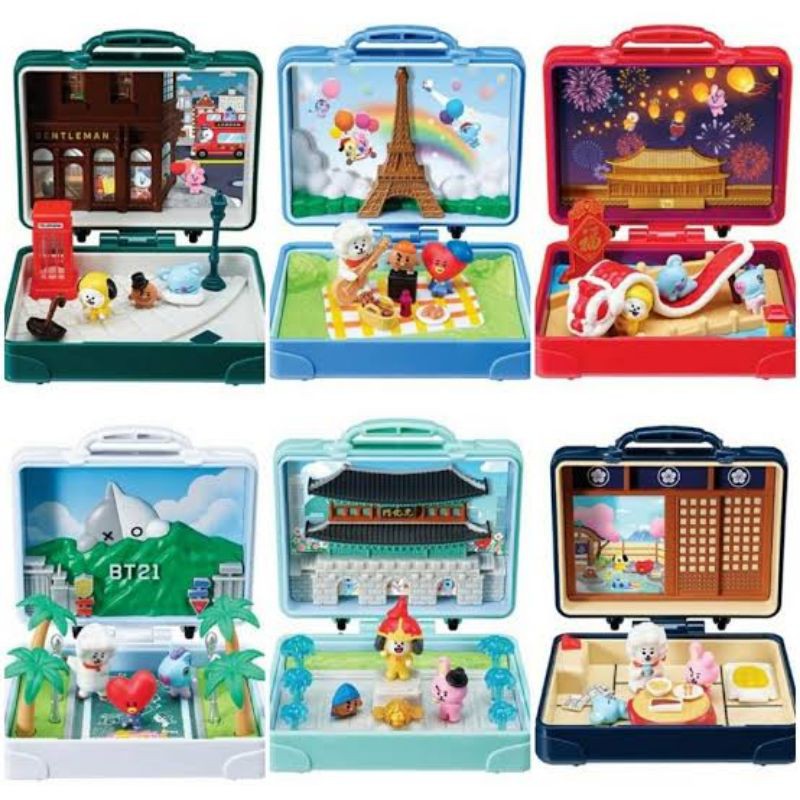 ori original bt21 bts world tour japan official brazil toys suitcase koper mainan anak line friends