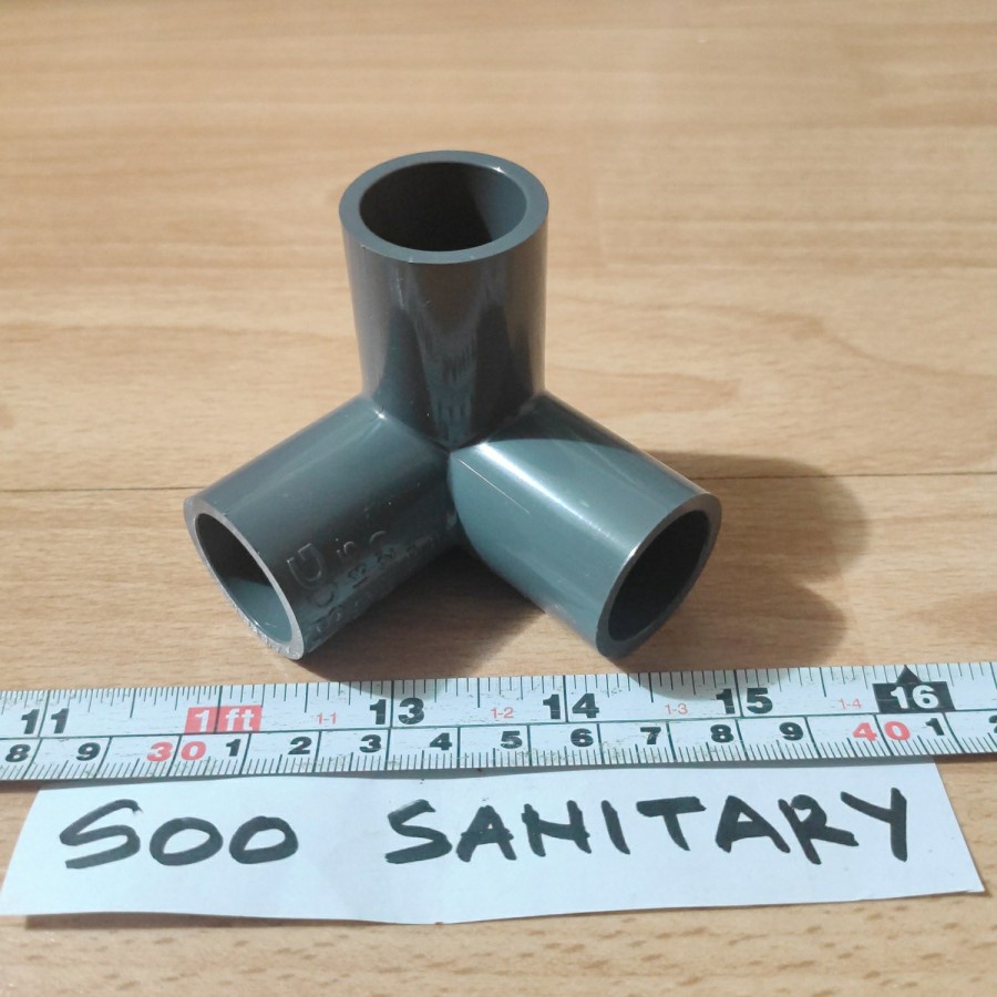 3-Way Side Tee 1/2" SCG PVC - T Cabang 3 Fitting Pipa 90° Hidroponik