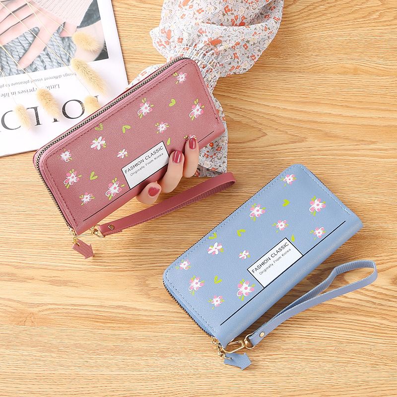 EV D 207 dompet panjang wanita style bunga import real pict