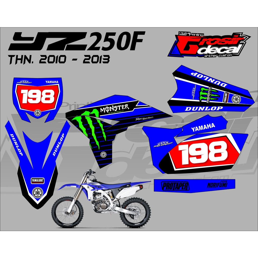 Decal YZ 250F Old 2010 - 2013 Full Body Stiker YZ 250F 2010 - 2013 Full Body Free Custom