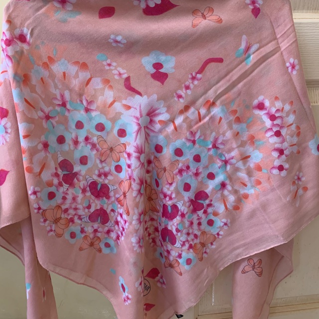 Jilbab zoya preloved motif pink