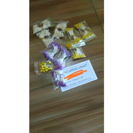 PUTIK sari warna warni manik manik aksesoris bunga lucu dan cantik / putik sari / putik bunga plastik / putik benang sari