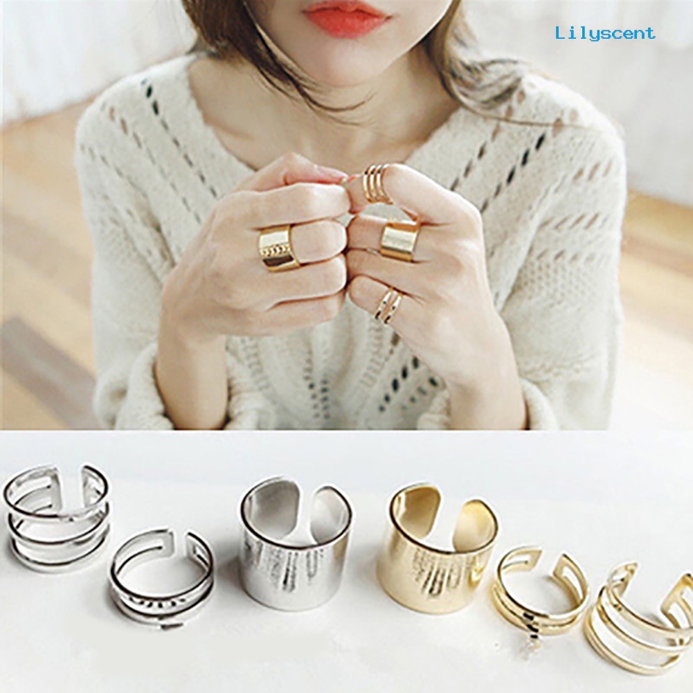 3pcs / Set Cincin Knuckle Midi Model Terbuka Untuk Hadiah Natal Charms