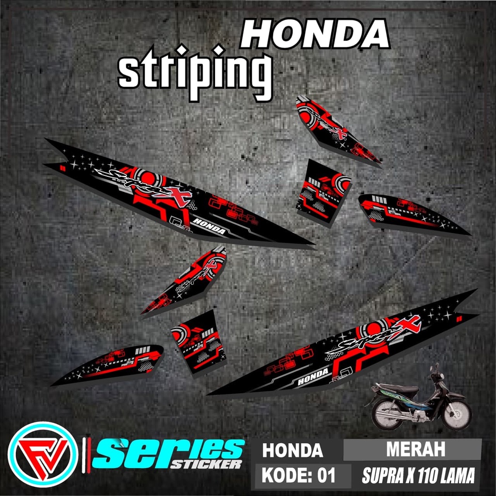 (Cod) Striping Honda List Supra 100 / Supra x / Supra Fit Lama 01 Variasi Racing