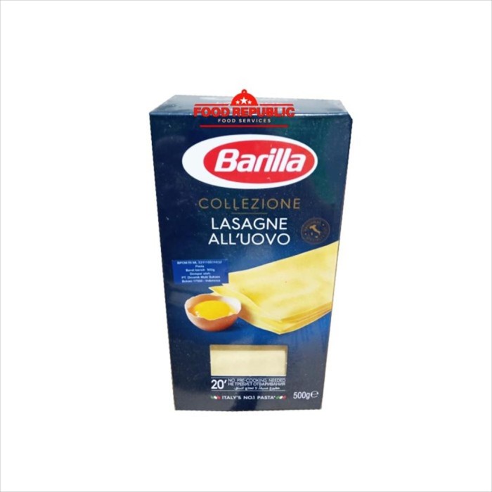 

pasta-aneka- barilla lasagna 500 gr - kulit pasta lasagne premium no 1 italia halal -aneka-pasta.