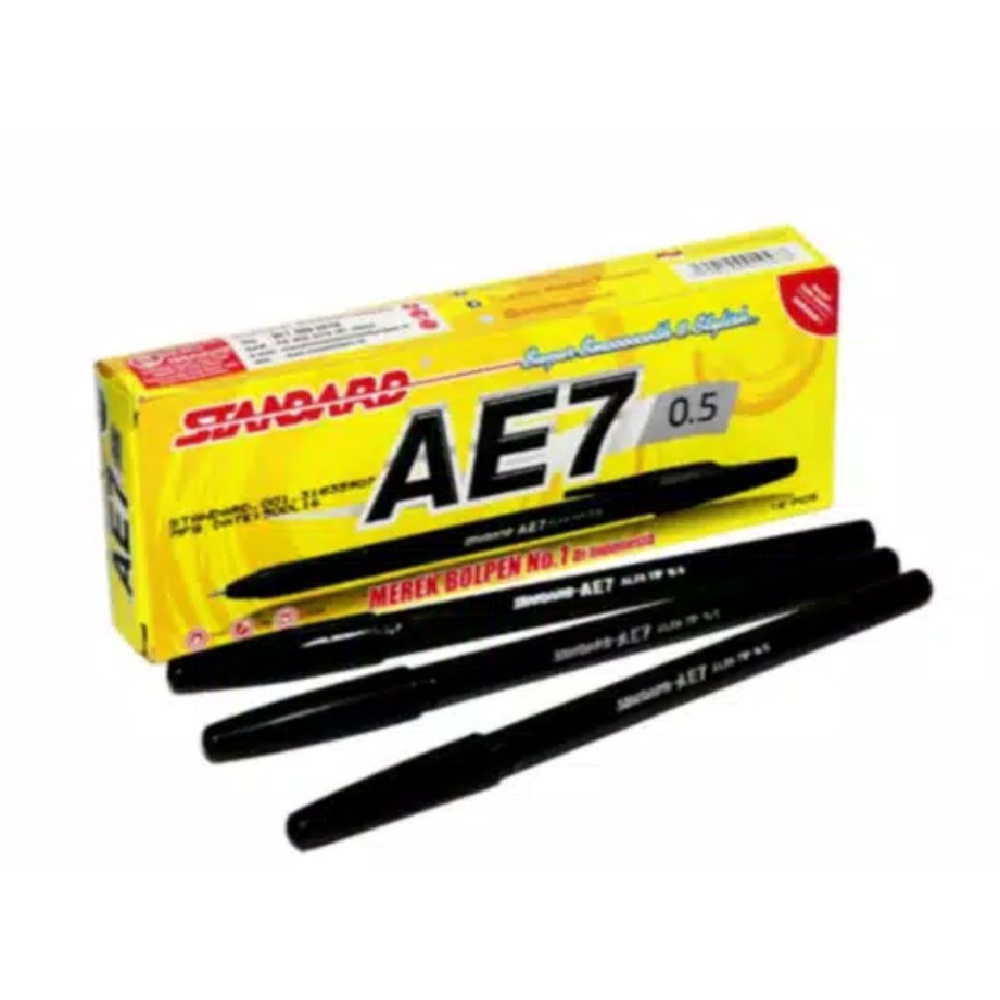 

Pulpen / Ballpoint merk Standard Tipe AE7 0.5mm Hitam