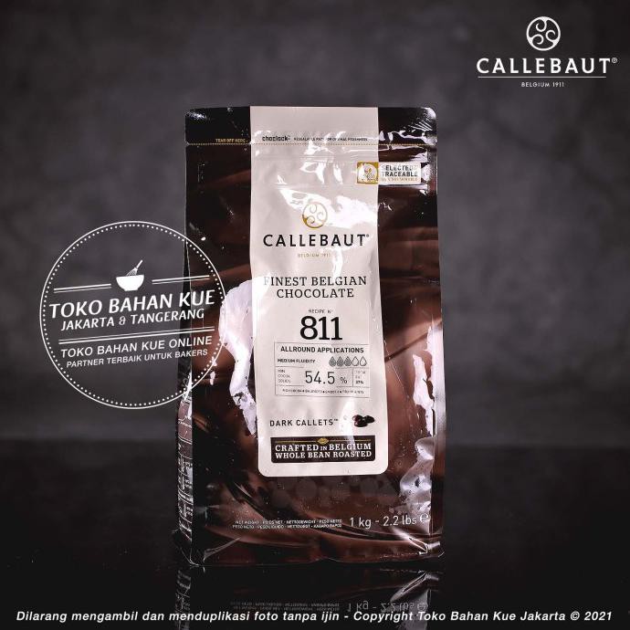 

CALLEBAUT DARK CHOCOLATE COUVERTURE 811 NV 54,5% 1KG ASLI COKLAT 811NV