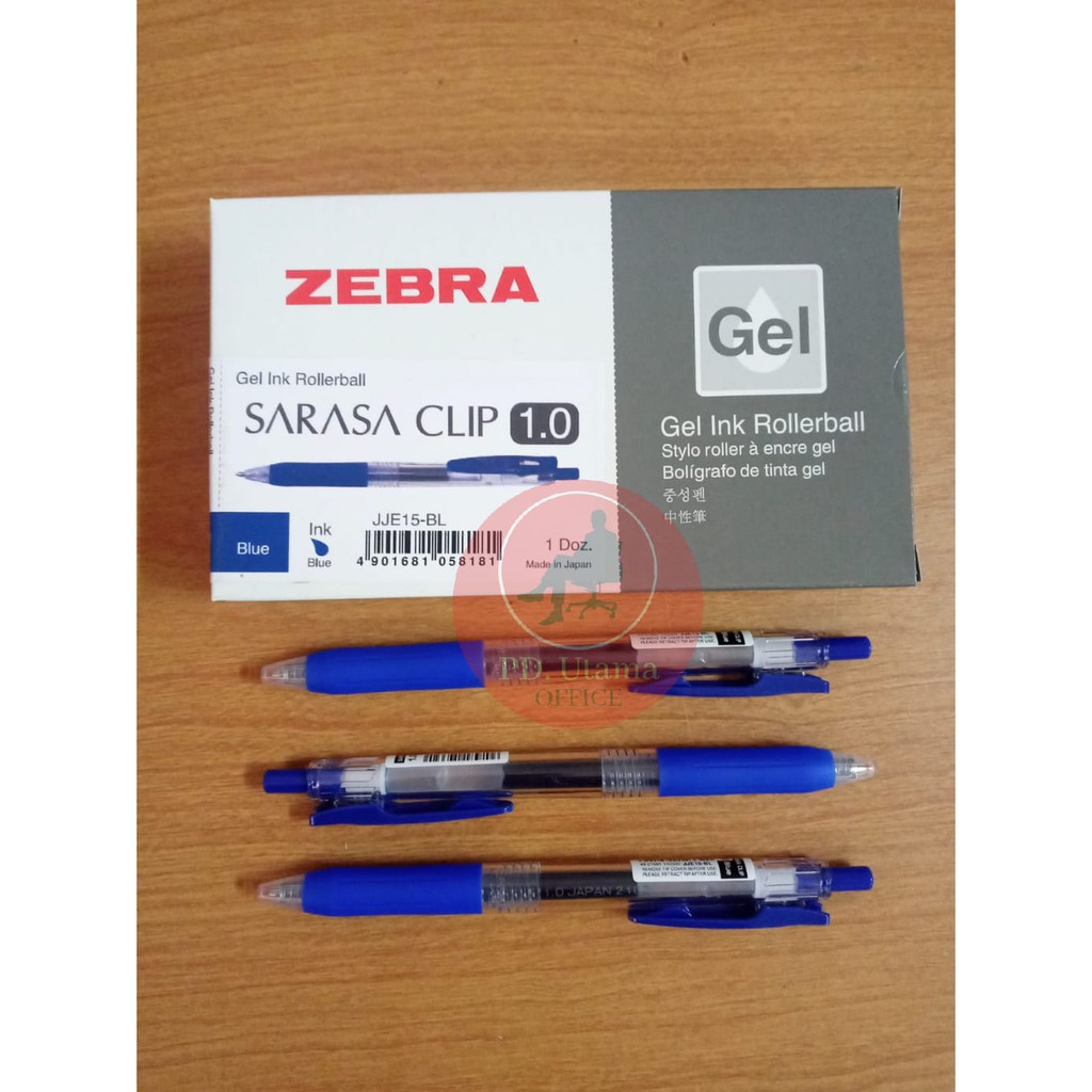 

Pulpen Ballpoint Tulis ATK Sekolah Kantor Pulpen Zebra Serasa Clip Gel Pen 1,0 mm
