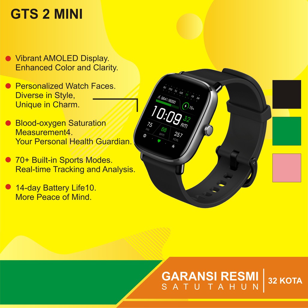 Amazfit GTS 2 Mini Fitness Smartwatch | International Version (Garansi Resmi 1 Tahun)