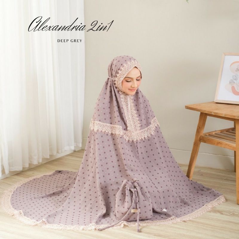 Mukena Dewasa Jumbo 2in1 Mewah Cey Airflow Uragiri Two Tone FREE TASBIH DIGITAL