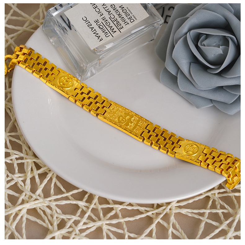 Gelang Rantai Lapis Emas Imitasi 24K Untuk Pria