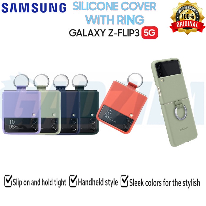 Samsung Soft Case Z Flip 3 Flip3 Original Silicone Samsung Cover With Ring