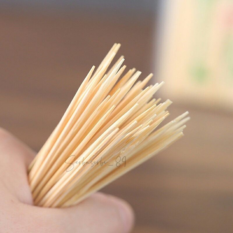 tusuk gigi bambu portable mini ukuran saku model korek toothpick