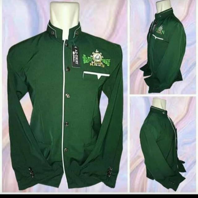 Jasko/jas koko/baju koko modern logo atau bordir NU baju pria muslim masa kini  baju koko tangan pan