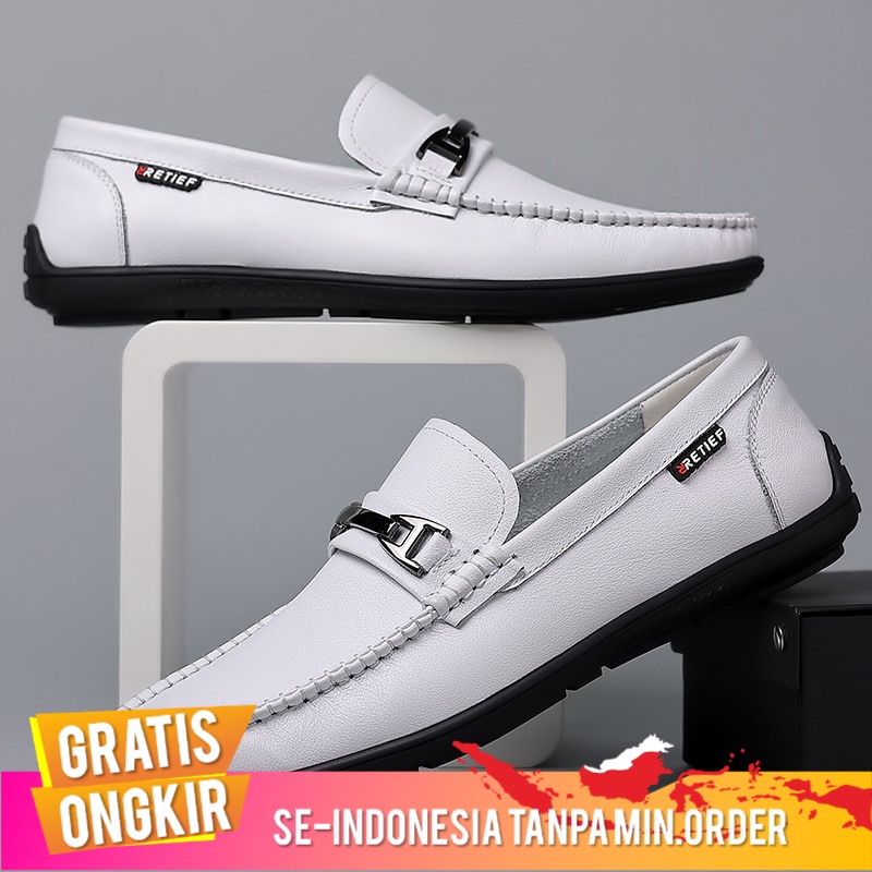 Sepatu Pria Tods Kulit Asli Pria Korea Sepatu All-   Casual Trendy Putih Sepatu stasiun Fashion Pria