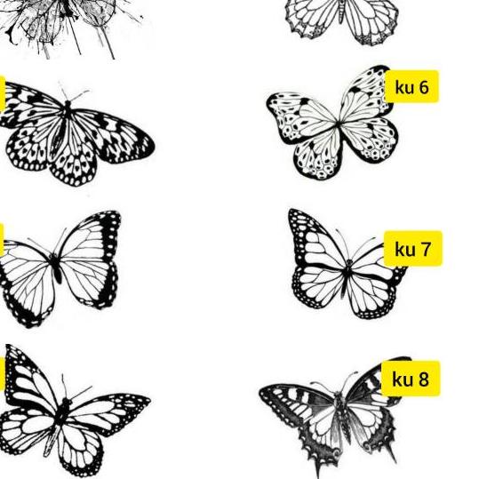 Lari⚡ ✫↔Tato Temporer/Stiker Tato Minimalis - KU - Tato kupu kupu Tato Butterfly Tato kecil