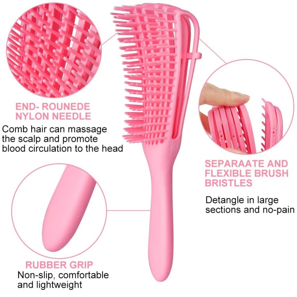 Salon Professional Bristle &amp; Nylon Hairbrush Scalp Massage Comb Wet Hair Brush