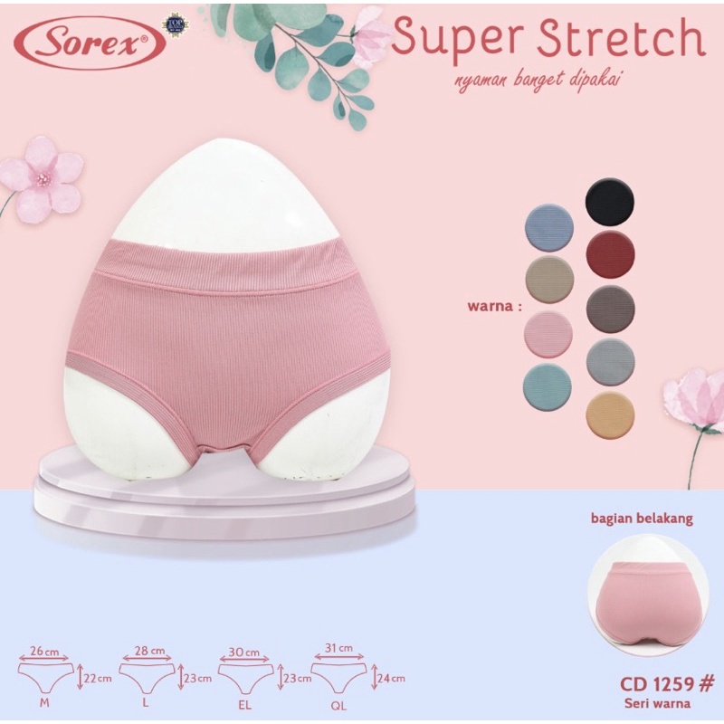 Celana Dalam CD Wanita Super Stretch Sorex 1259