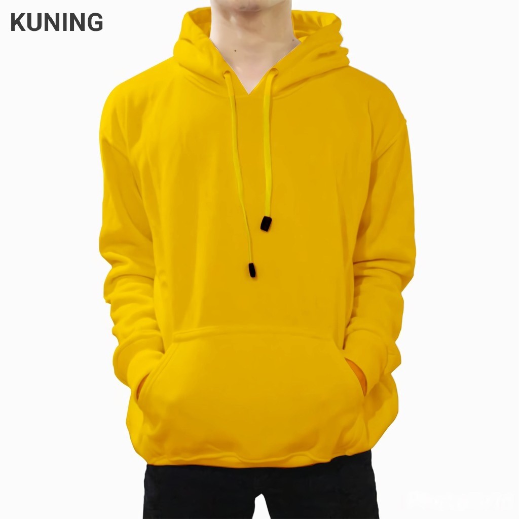 JAKET JUMPER HOODIE  POLOS  M L XL XXL PRIA WANITA KUNING 