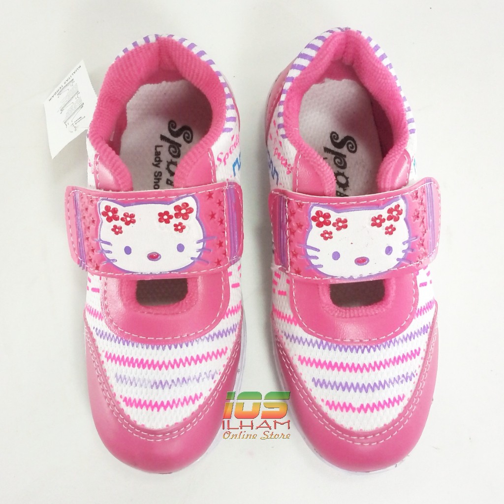 Sporty Hello Kitty LB/BR Sepatu Anak Perempuan Size 26-35 Hitam Pink