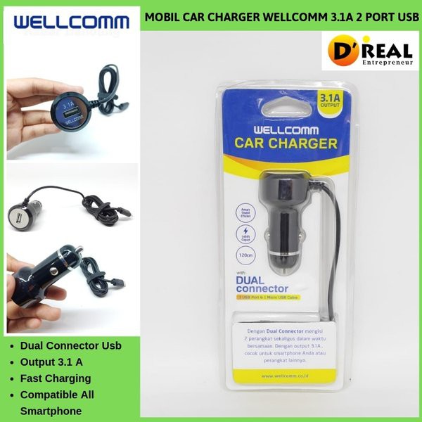 Charger Mobil Wellcom 3.1A