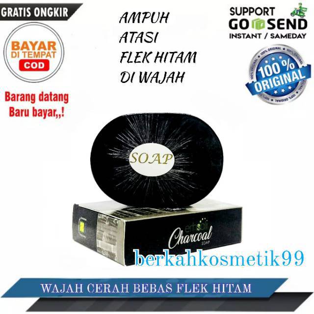 pembersih wajah sabun muka penghilang flek hitam erhsali charcoal