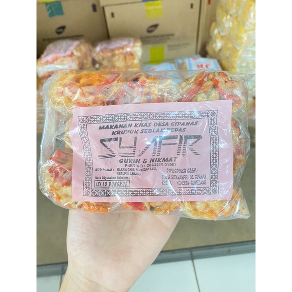 

Kerupuk seblak pedas syafir/ kerupuk setan isi 10