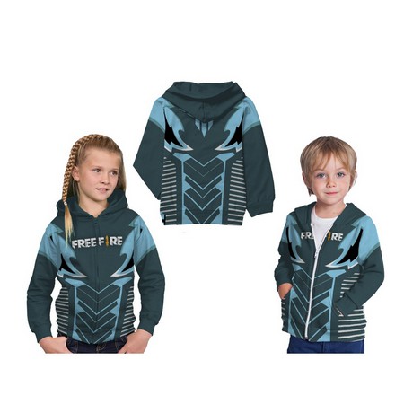Jaket Hoodie anak JERSEY ESPORT GAMING FREE FIRE Custom fullprint