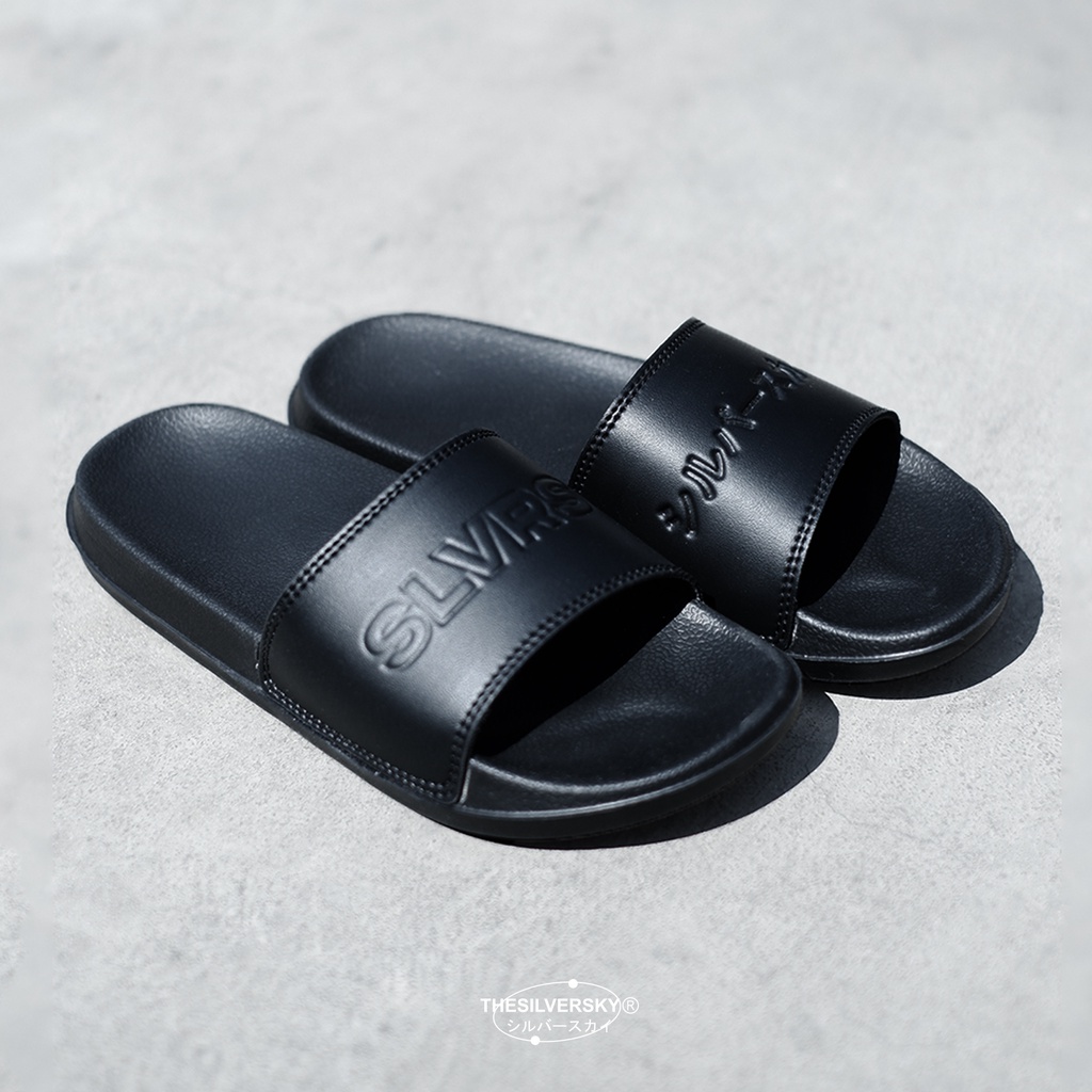 Thesilversky SLVRS Emboss Kuro Slides Sandal Premium Slip On