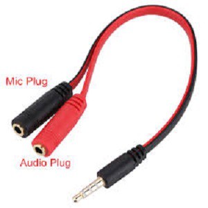 Kabel Splitter Jack 3,5mm To Headset + Mic / Kabel Stereo Male To 2 Female Mic &amp; Audio