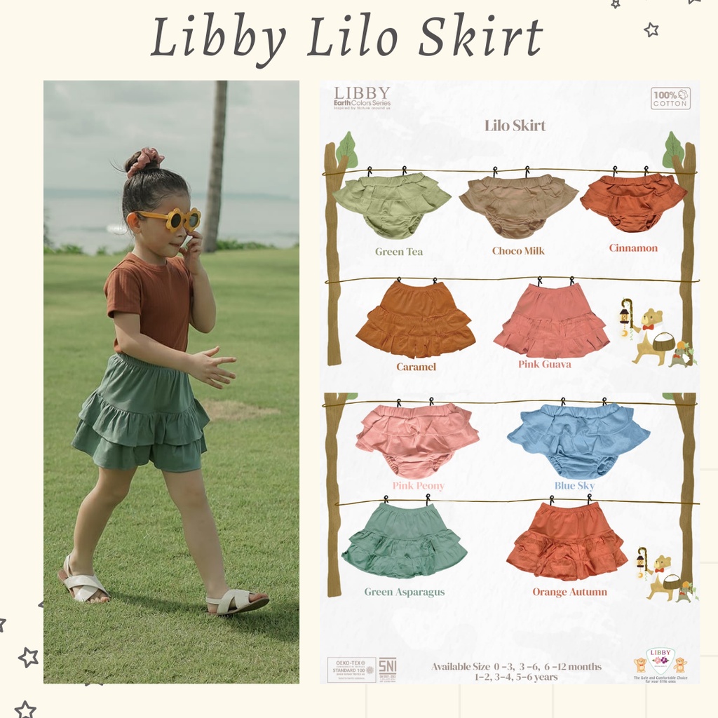 Libby Earth Series Lilo Skirt Cotton Segitiga NEW 0 - 6 Years CBKS