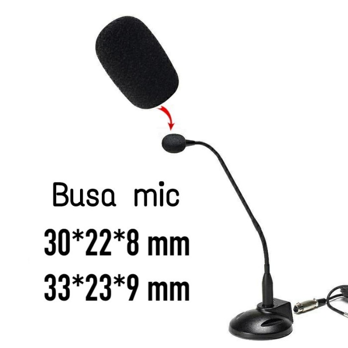 NEW Busa Microphone Condensor Foam Mic Podium Conference Spon Mic Sarung - Kecil
