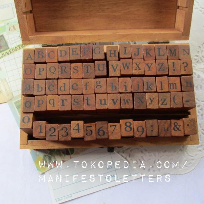 

Stempel / Wooden Stamp Set Alphabet And Numbering 70 Pcs Stempel Alfabet Huruf