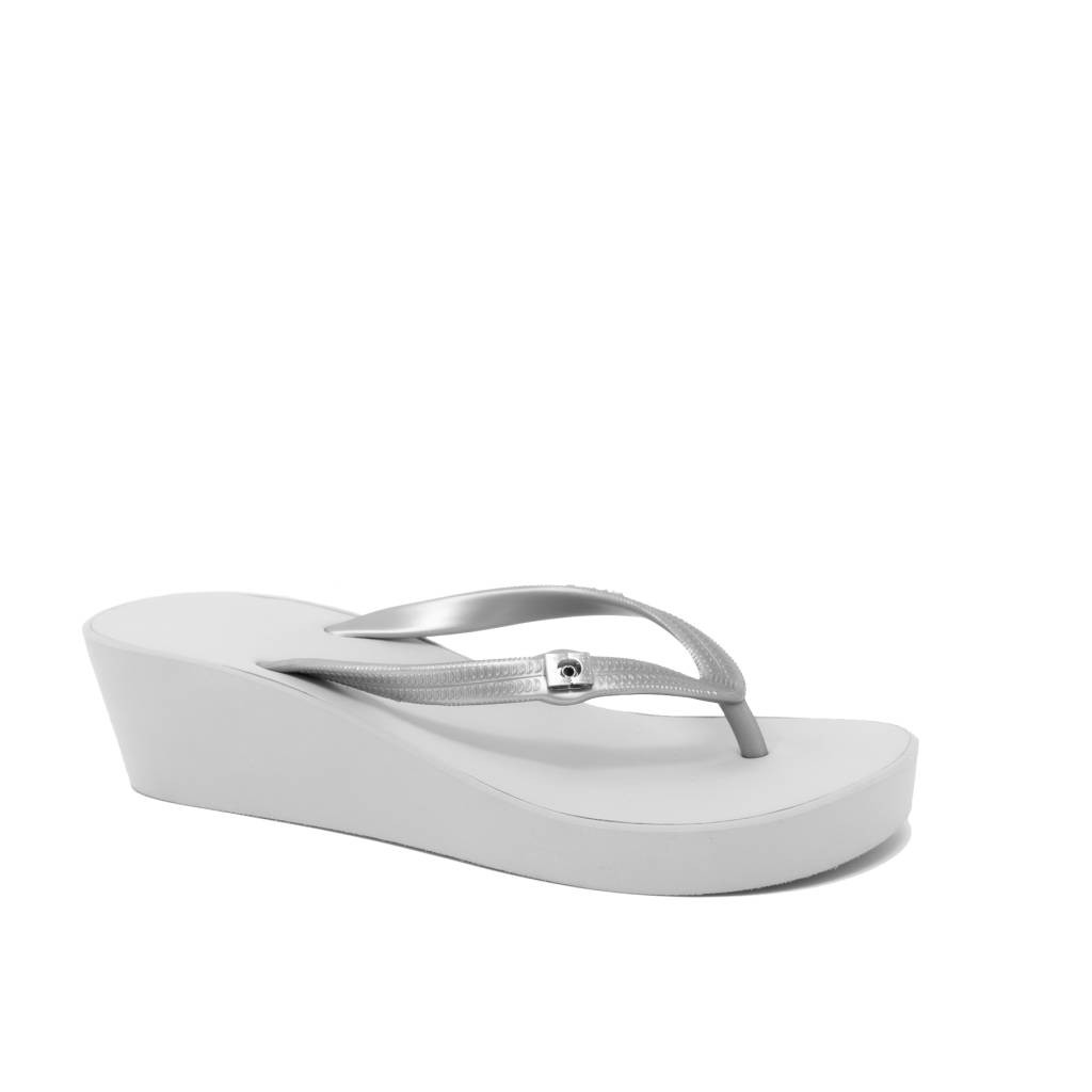 Popits Wedges 5cm Silver Size L Sandal Wanita Original