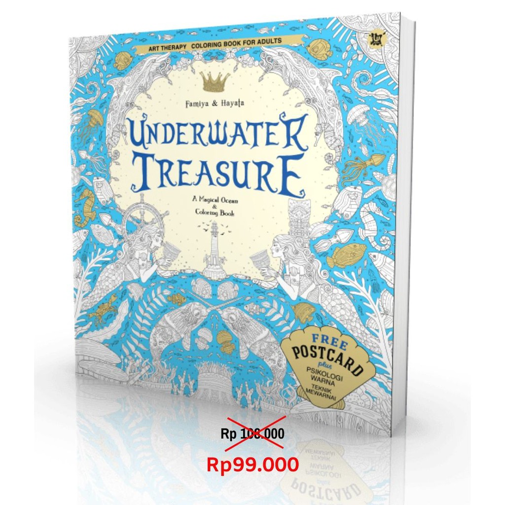 Download Coloring Book For Adults Buku Mewarnai Untuk Orang Dewasa Underwater Treasure Shopee Indonesia