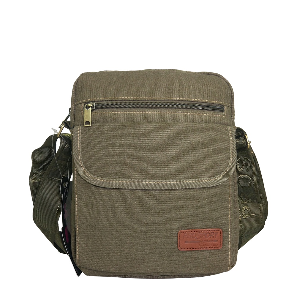 Tas Selempang Prosport Pria Kerja Travelling Kanvas Hijau