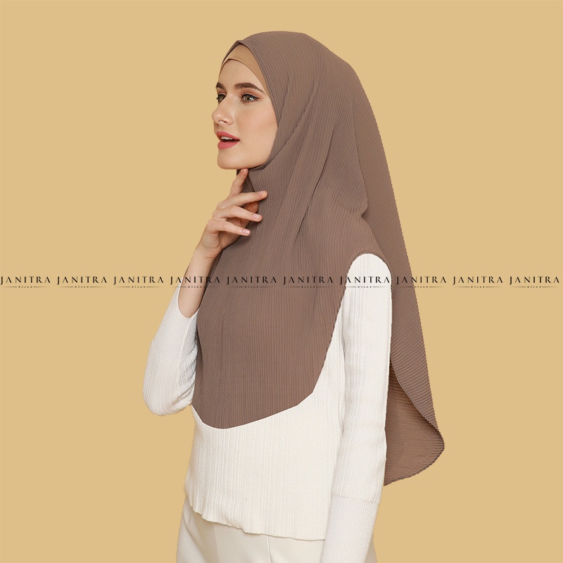 Jilbab Bergo Plisket Ceruty Babydoll | Kerudung Plisket | Bergo Maryam Plisket | Jilbab Instan-5
