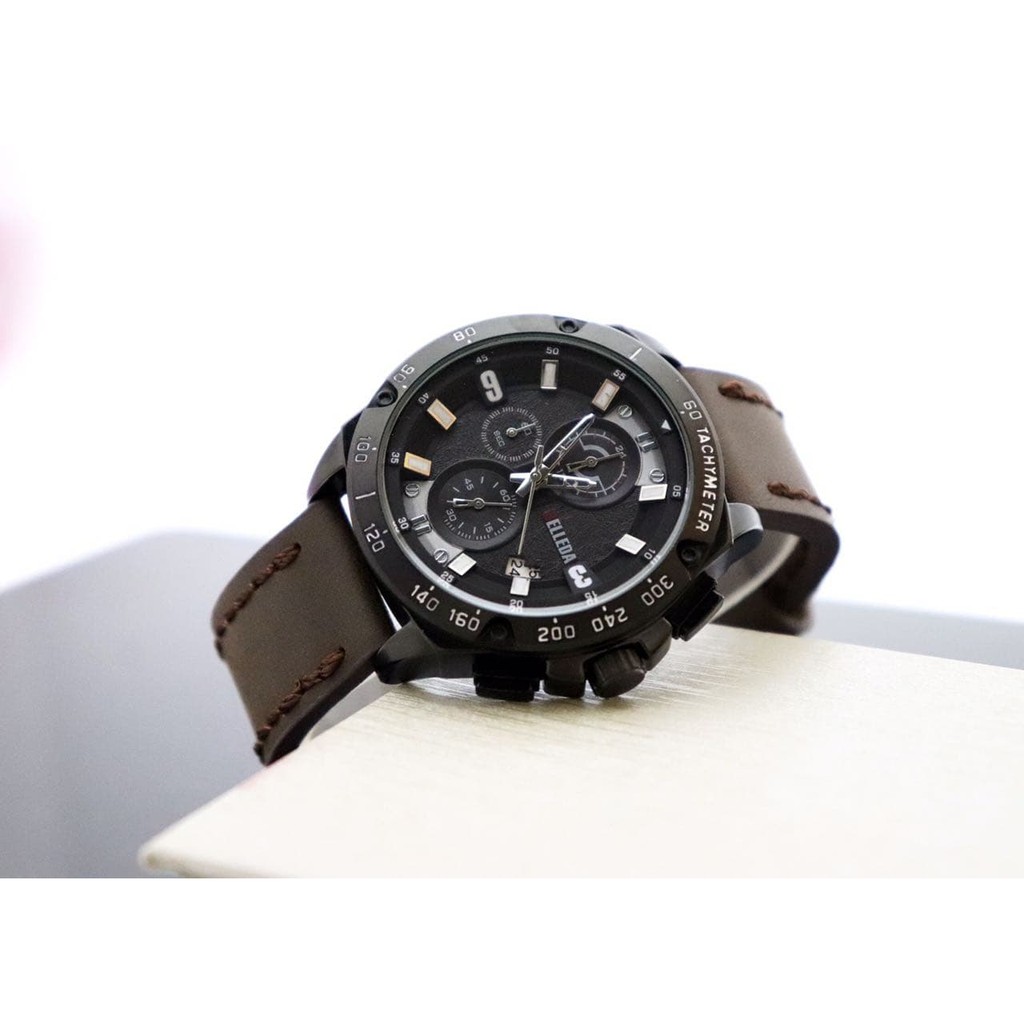 Ziniare Pescara Jam Tangan Pria / Cowok Belleda Original BD2062 Leather Dark Brown