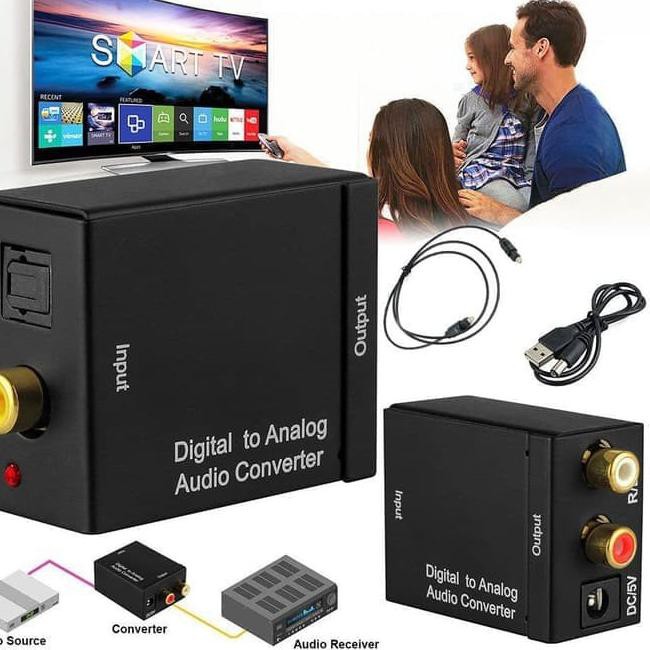 Best.. CONVERTER AUDIO DIGITAL AUDIO CONVERTER TO AUX ANALOG RCA OUT OPTICAL TV PAKET LENGKAP ORIGIN