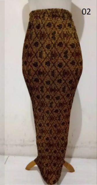 Fariza Rok Span Plisket Panjang Batik Wanita Jumbo Fit To Xxl