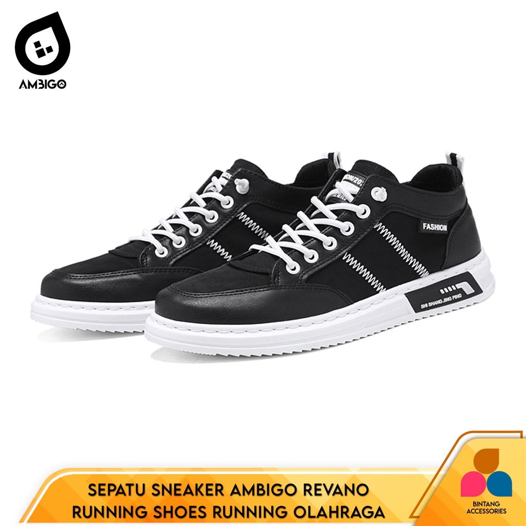 [ 100% IMPORT ] Sepatu Sneaker Ambigo REVANO AMB-03 Running Shoes Running Sneakers Olahraga Pria Fit