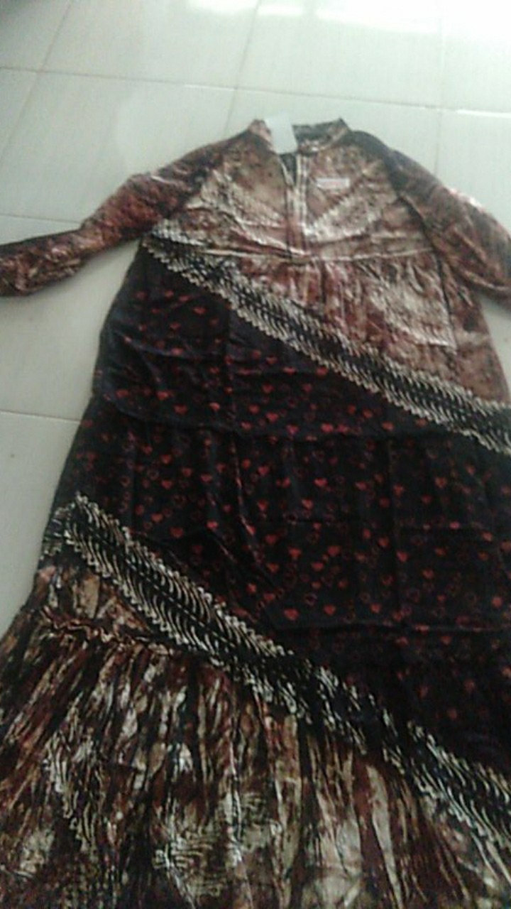 Gamis Twill Ori Batik Abstrak | Gamis Twill Original Batik Tradisional Motif Madongan