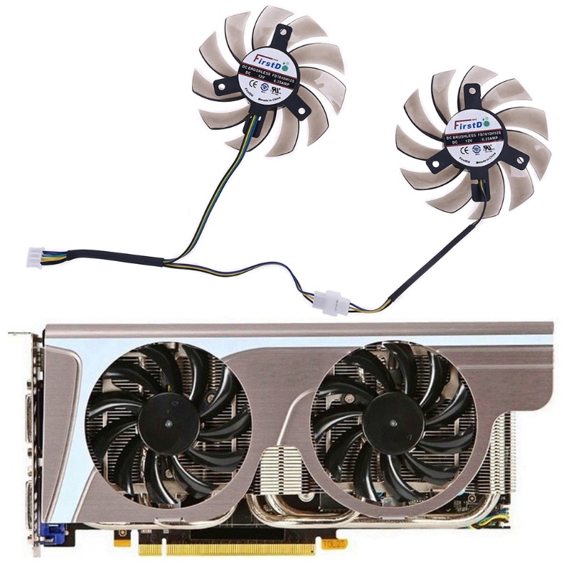 Bt 1pasang FD7010H12S 75mm 4Pin Cooler Fan Untuk Kartu Grafis MSI GTX R6870 R6790