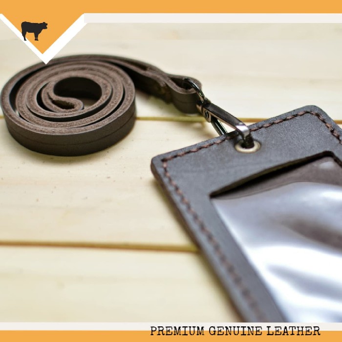 

ID CARD KULIT ASLI, NAME TAG CARD HOLDER LEATHER GOODS DARK BROWN