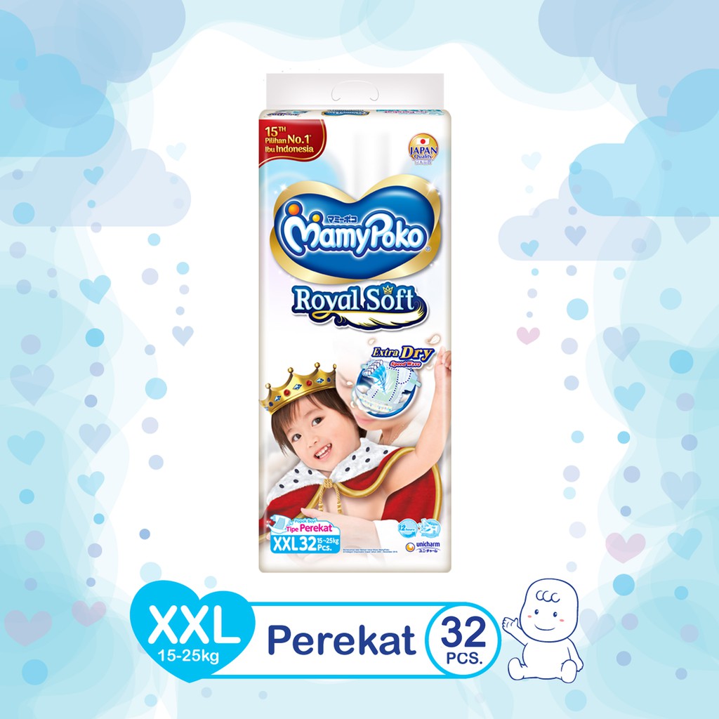 Mamypoko Royal Soft XXL32 - Mamypoko Royal Soft Perekat XXL 32